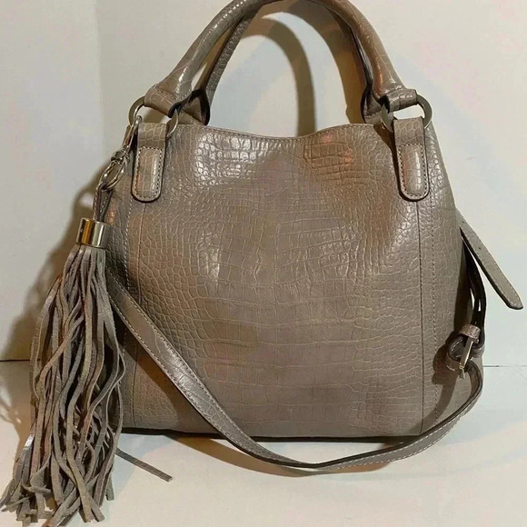 G.I.L.I. Handbags - G.I.L.I. Grey leather satchel handbag